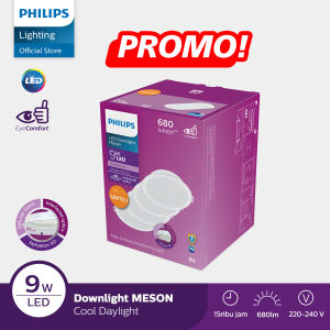 Philips Lampu Panel LED Downlight Meson 59449 105 9W 65K Putih - Philips Lampu Panel LED Paket 3 Gratis 1