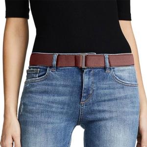 Metal Clip Stretch Belt Soft Ventilated Fabric Mixture Accessories Flexible Waistband For Work Travel