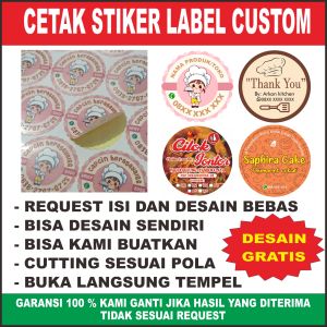 STIKER LABEL PRODUK JUALAN MAKANAN GRATIS CUTTING POTONG SESUAI POLA MINIMAL ORDER `10 LEMBAR