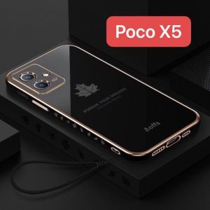 Xiaomi Poco X5 5G Soft Case Maple Free Tali lanyard Silikon Casing Handphone