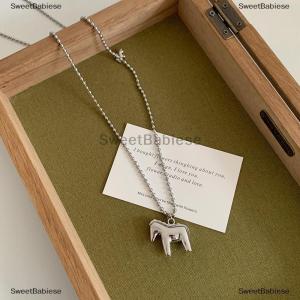 [COD] SweetBabiese New Pony Pendant Long Necklace For Women Men Hip-Hop Punk Sweater Chain Jewelry