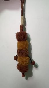 Handmade Crocheted Plush Bear Pendant Keychain Bag Ornament Winter Woven Bear Keychain