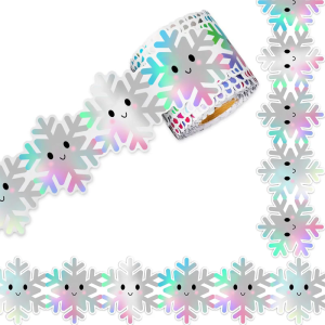 10m Snowflake Bulletin Board Border Decorative Classroom Border Adhesive Bulletin Board Trim Sticker for School