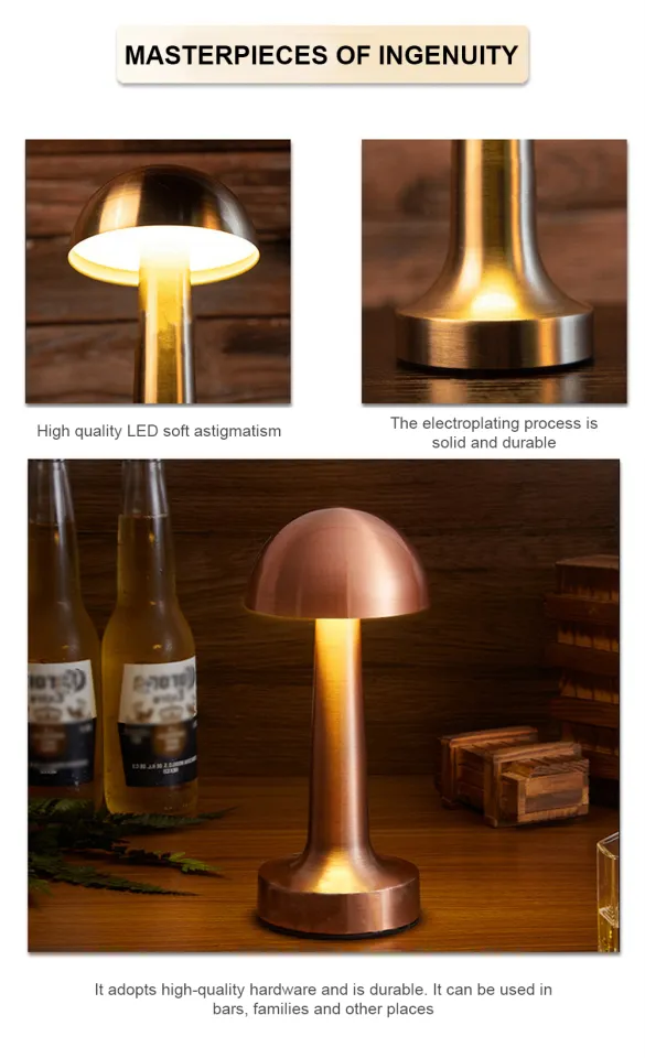 Costel Retro Bar Table Lamp Portable LED Night Lights Chargeable ...