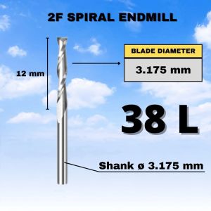 End Mill Spiral 2 flute 3.175 mm Carbide endmill spiral 2F
