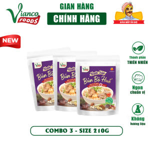 Combo 3 gói nước xốt hoàn chỉnh vị Bún Bò Huế gói 210g gia vị Vianco Gia Vị Việt Ấn