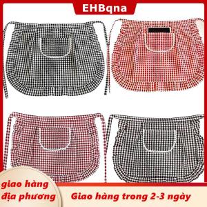 [COD] EHBqna 3PF Ship within 24 hours Tạp dề vuông kiểm tra nửa eo Tạp dề chất liệu cotton chống vết bẩn thoáng khí nấu ăn tại nhà quần áo làm việc phụ kiện nhà bếp