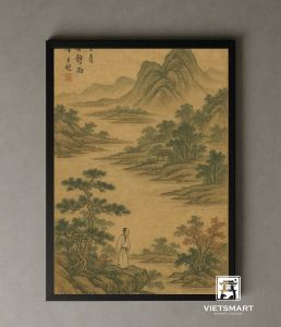 Tranh Nghệ thuật "Không Màng Danh Lợi" VIETSMART ART - Thư pháp 45 x 60cm