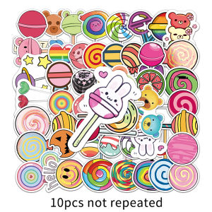 50PCS Lollipop Cartoon Kid Sticker PVC Waterproof Small Size Sealing Sticker