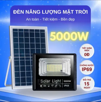 Đèn Led Năng Lượng Mặt Trời Solar Light 5000W - Siêu Sáng Chống Nước-IP 69-Tiết Kiệm Điện Năng-Lắp đặt dễ dàng đơn giản...