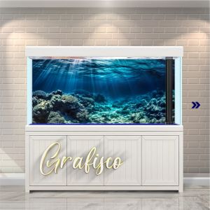 Stiker Background Aquarium Vinyl Premium Tahan Air - Underwater Corals (UC)