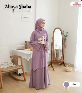 Abaya Shaba Plus Size dengan Pashmina Apk - Gamis Dress Wanita Elegan Terbaru