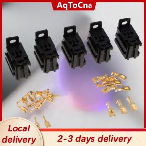 [COD] AqToCna Ship within 24 hours 5 Sets Lot DIY Accessories Car Relay Connector Socket Without Wire With Terminal Modified Nylon Flame Retardant
