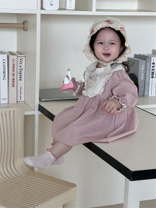 Baby girls autumn long princess dress 2026 Korean-style girls collared dress autumn clothing for children