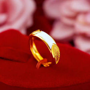 Everhoney โรแมนติกหยกฝังปรับ916แหวนทองสัญญาตัดแหวนสำหรับผู้หญิงสาว