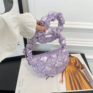 GOODOO ช้อปปิ้ง ถุงใต้วงแขน อเนกประสงค์และน้ำหนักเบา กระเป๋าแบบสะพายไหล่ กระเป๋าโท้ท กระเป๋าถือแบบถือ ซองเมฆพับ