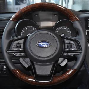 Kaly For Subaru Forester Ascent Crosstrek 2018-2019 Hand Stitched non-slip Peach wood grain Genuine Leather Car Steering Wheel Cover 6B2Z9