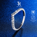 RoyStone - Cincin Wanita Moissanite Perhiasan Original Lapis Emas - Aurora Ring. 