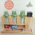 Booth Portable Gerobak Stand Meja Lipat Jualan Event Desk Full Kayu Display Sayap Bongkar Pasang. 