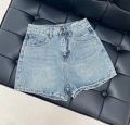 Quần short jeans túi kiểu trơn xanh LENCLOTHING 9748. 