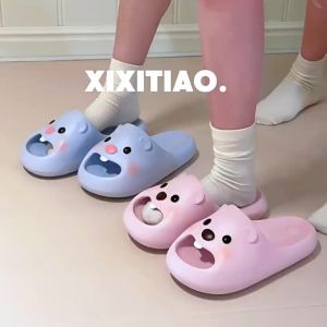 XIXITIAO Cute Little Beaver Bathroom Non-Slip Slippers & High-End Women's Summer Soft Platform Fashion Slippers