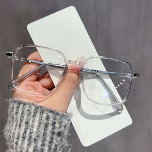 Kacamata（-50~-400°）Miopia Anti Radiasi Wanita Pria Kacamata Persegi Yang Nyaman