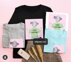 ELLIPSES.INC Tumblr Tee / T-Shirt / Kaos Wanita Lengan Panjang I HATE EVERYONE