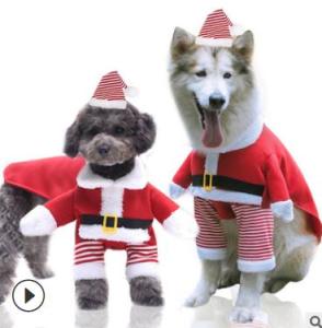 XS-7XL Christmas Pet Dog Costume Cosplay Santa Claus Cat Clothes Party Apparel Cute Large Dog Clothes Super Funny Clothing Labrador Golden Retriever Christmas Clothes