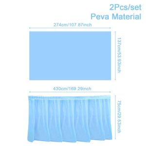 2Pcs/Set Disposable Table Skirt Banquet Table Cover Waterproof Oilproof Birthday Party COD
