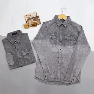 Áo sơ mi cộc tay loang màu chất liệu đũi không phai màu cao cấp áo sơ mi nam tay ngắn quang_thời_trang