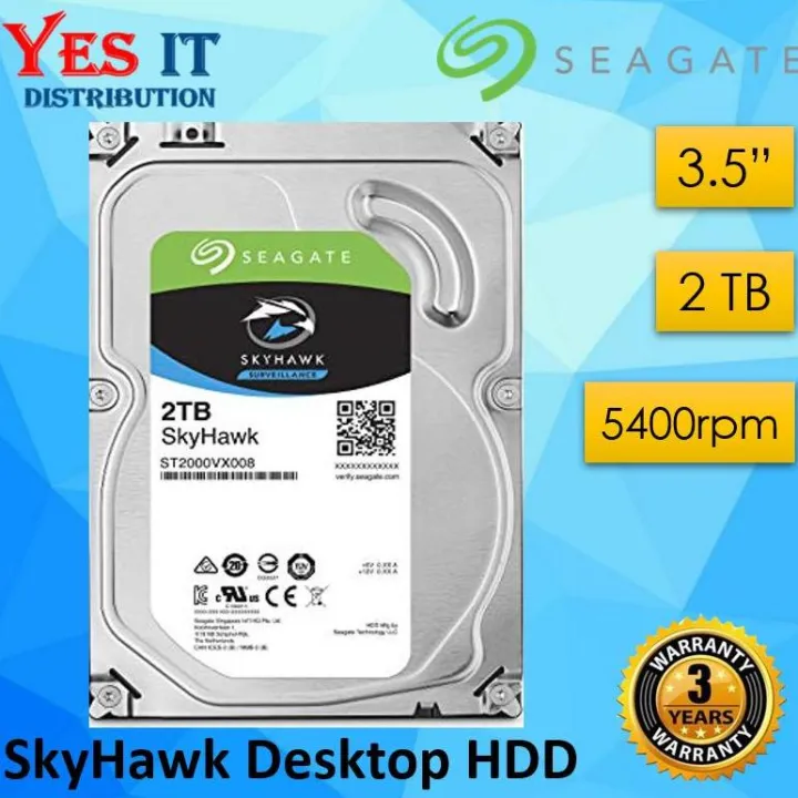 Seagate SkyHawk 1TB/ 2TB / 4TB / 6TB / 8TB / 10TB / 12TB Surveillance Hard Drive [5400 RPM/64 MB Cache]