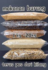 (Repack) 1kg Sambau Millet USA (Putih/ Kuning/ Hitam/ Merah / Campur / Madu + Sambau Campur/ Hijau) Makanan Burung Bird Food