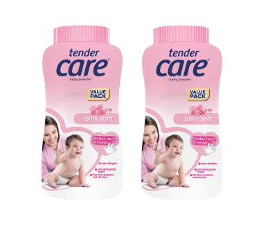 Tender Care Pink Soft Hypo-Allergenic Baby Powder 200g - Pack of 2