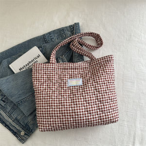 MOUSSON  กระเป๋าโท้ทแฟชั่นผ้าควิลท์รักพร็อพกระเป๋าสะพายแบบพกพาเรียบง่ายทุกแบบ