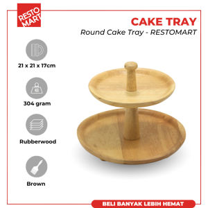 Round Cake Tray / Display Kue RESTOMART Rubberwood (1585070)