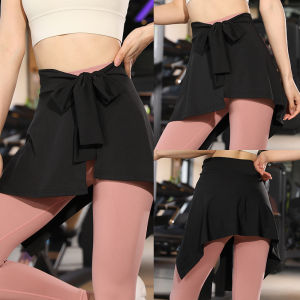 Anti-Awkward Yoga Skirt One-Piece Sports Fitness Laced-Up Dance Half-Length Outer Anti-Embarrassing Ballet