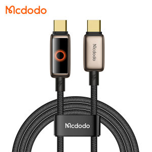 （For iPhone 15 16 Series）Mcdodo Type C to Type C 100W Auto Power Off Cable with Halo Breathing Light Fast Charge Mobile Cell Phone Charging Cord Wire For Xiaomi Samsung S23 S24 S25 Huawei MatePadGalaxy Macbook iPad USB-C To USB-C PD Fast Charge Data