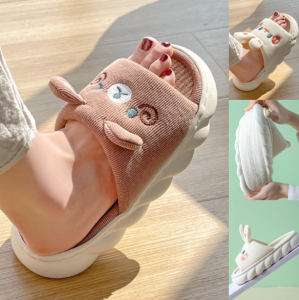 Yuki(SH-1-16) รองเท้าแตะใส่เดินในบ้าน รองเท้าสลิปเปอร์ แบบหนานิ่มใส่สบาย กันลื่น ลายหมี/กระต่าย