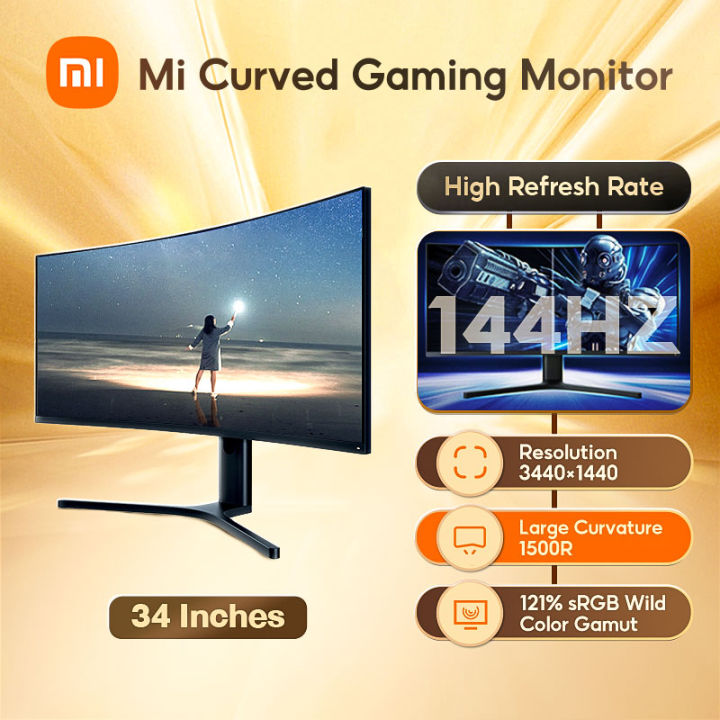 Xiaomi Redmi Curved Gaming Monitor 34inch 144Hz Ultrawide VA Screen 121 ...