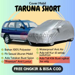 Sarung Cover Mobil TARUNA SHORT Premium Bahan 100% Polyester Anti Luntur aman Untuk Mobil Putih