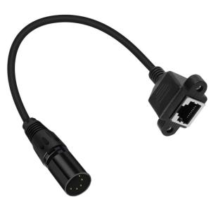 XLR5 5Pin to RJ45 Connectors Sound Transfer Cable for Live Performances and Broadcast Stations