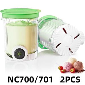 HUNIU 2PCS/4PCS Thay thế Cốc kem Nồi Sinh Tố Có thể tái sử dụng Hũ đựng đồ Cốc Nắp lật Hộp đựng kem tươi Phụ kiện máy làm kem Creamer