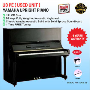 YAMAHA MUSIC ORIGINAL QUALITY U3-E PE (1) UPRIGHT ACOUSTIC PIANO SECOND HAND ( USED UNIT ) HOME DECO