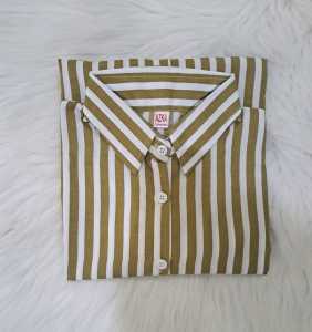Tunik Kemeja Wanita Lengan Panjang Bahan polyrayonPremium Motif Salur Stripy By Azka Collection