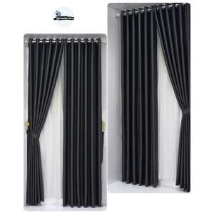 Gorden Jendela Blackout Polos Doff Aesthetic Super Tebal Mewah Minimalis Tirai Pintu Panjang 225-250