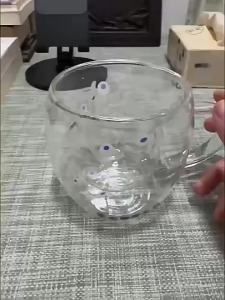 xpkQ Creative Double Wall Glass Cup Heat Insulated Coffee Mug High Value Small Transparent M1Y4T