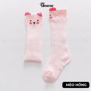 Tất trẻ em cổ cao hoạ tiết hình thú dễ thương GOMTAT cho bé trai bé gái vớ dài qua đầu gối co dãn nhiều màu sắc - YIQ-W005-1DOI