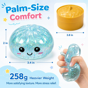 [Giao hàng trong 12h] 4 chiếc bánh bao long lanh đường đồ chơi nắn bóp bánh bao lấp lánh Đàn hồi Chậm Relief căng thẳng Bóng bóp giảm lo lắng Relief đồ chơi cảm giác aitemay