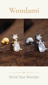 Bông tai titan thời trang hot trend phối đồ cực đỉnh Khuyên tai sụn chống gỉ sét siêu bền 007