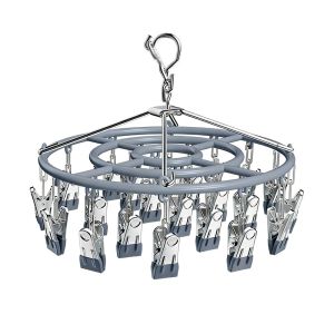 Stainless Steel Clothes Drying Rack Non-slip 18/24 Clips Socks Underwear Clips Space-saving Windproof Clothes Hanger2026